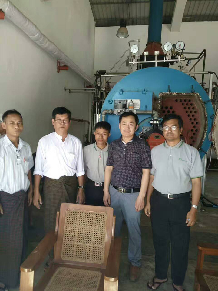 2017年3月缅甸3吨燃气锅炉安装使用现场